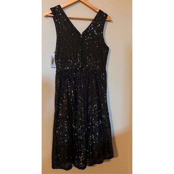 Draper James RSVP Women's 6 All Over Sequin Mini Dress Black Sparkle Cocktail - Picture 7 of 13